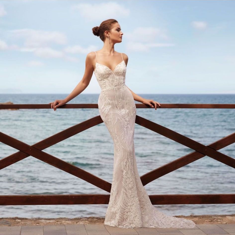 Abito da sposa Manu García fotografato nell'atelier Blanco di Catania